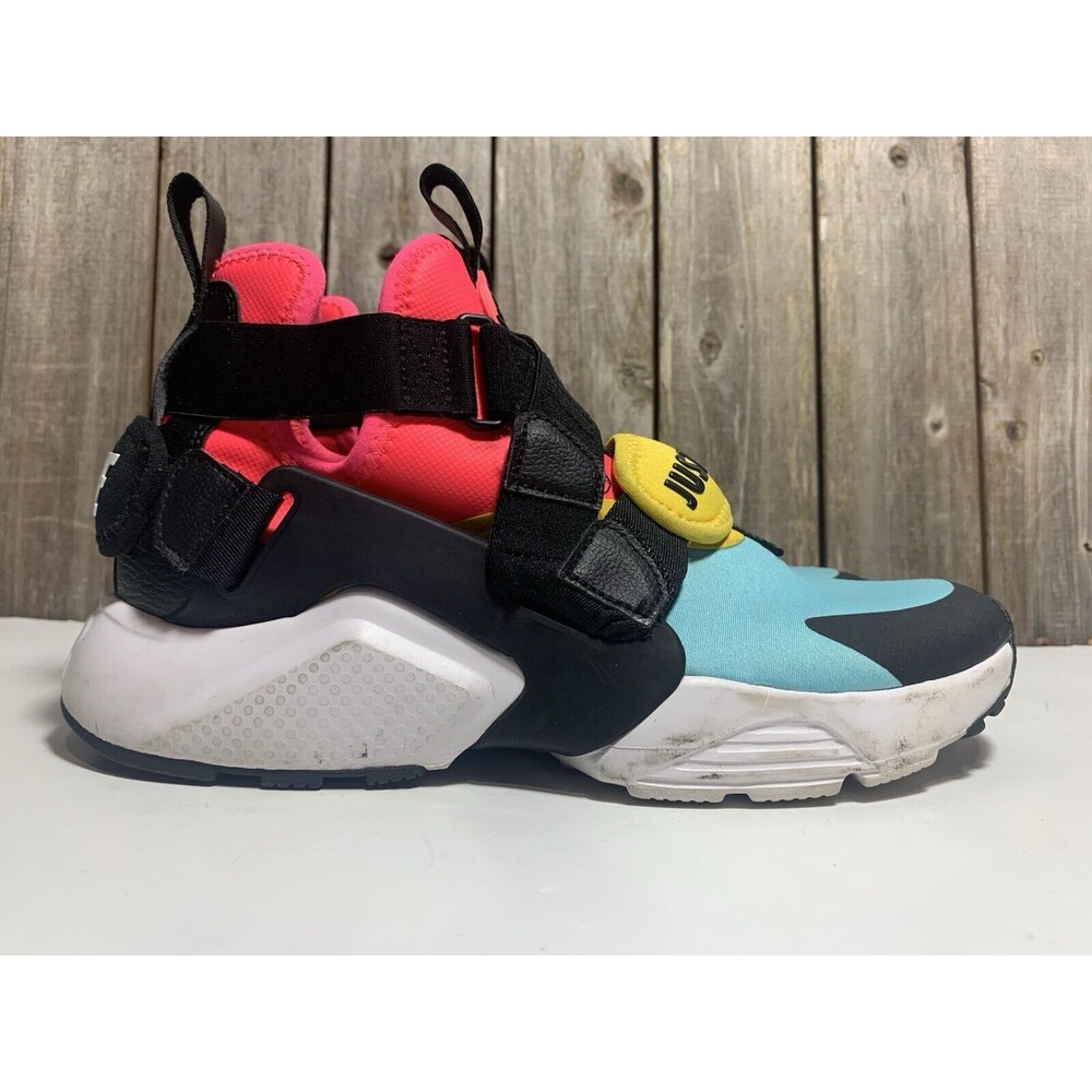 NIKE AIR HUARACHE CITY BLEACHED AQUA BLACK RACER PINK Women’s Shoe Size 7.5